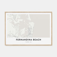 Fernandina Beach Map Landscape Poster