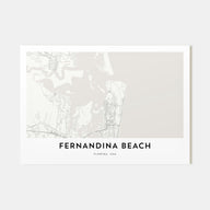 Fernandina Beach Map Landscape Poster