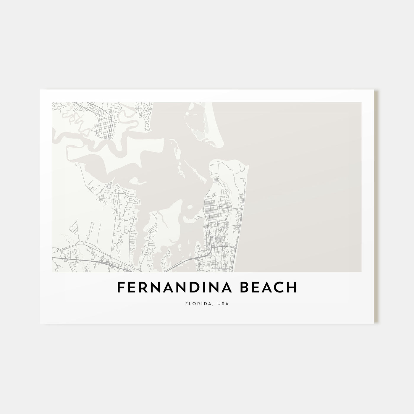 Fernandina Beach Map Landscape Poster
