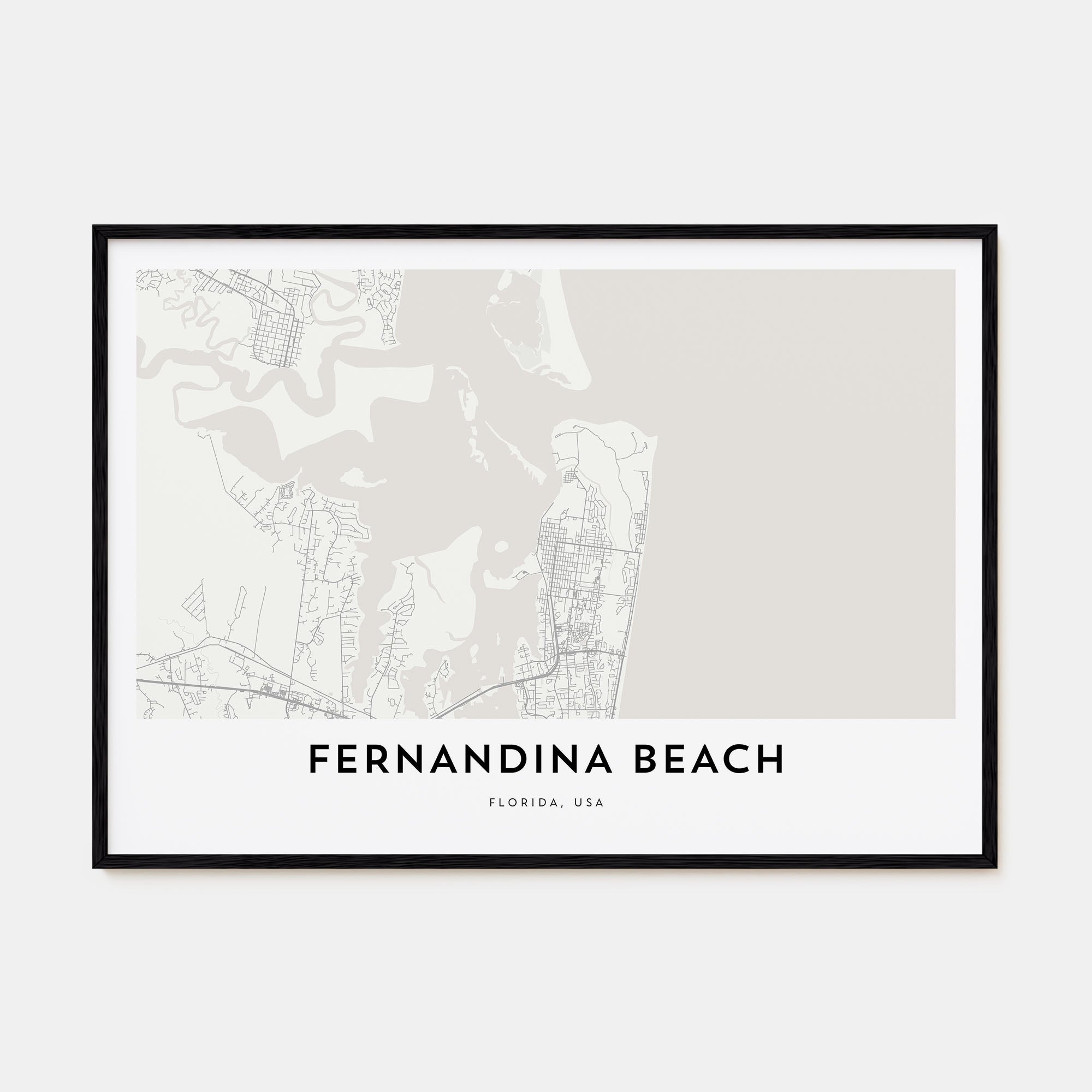Fernandina Beach Map Landscape Poster