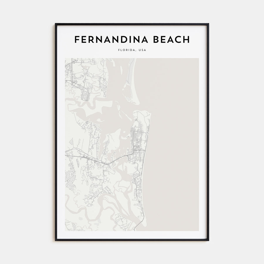Fernandina Beach Map Portrait Poster