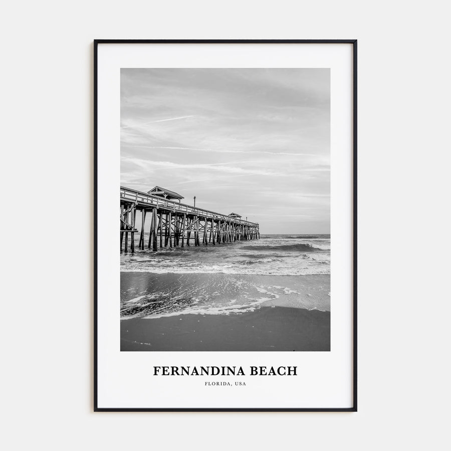 Fernandina Beach Portrait B&W Poster