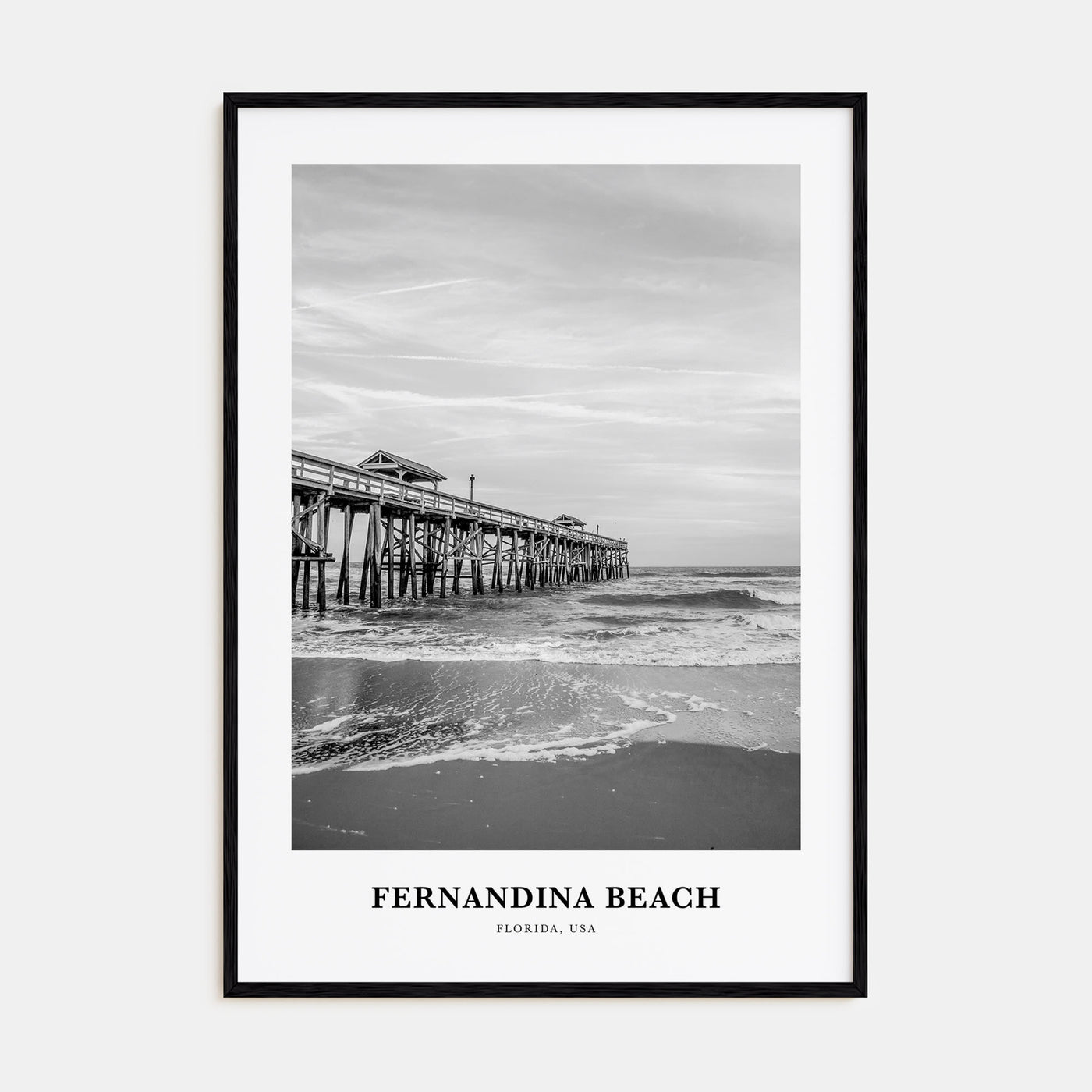 Fernandina Beach Portrait B&W Poster