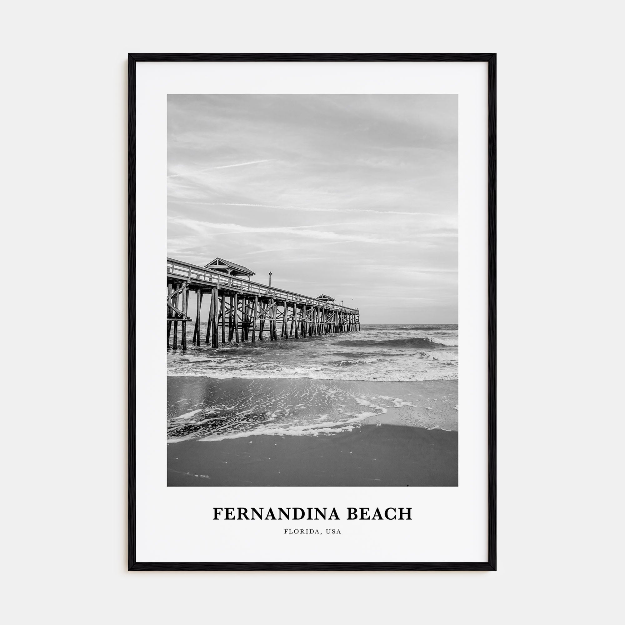Fernandina Beach Portrait B&W Poster