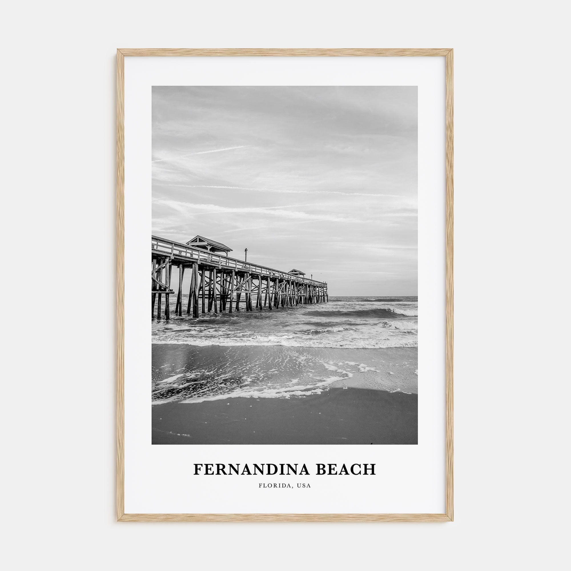 Fernandina Beach Portrait B&W Poster