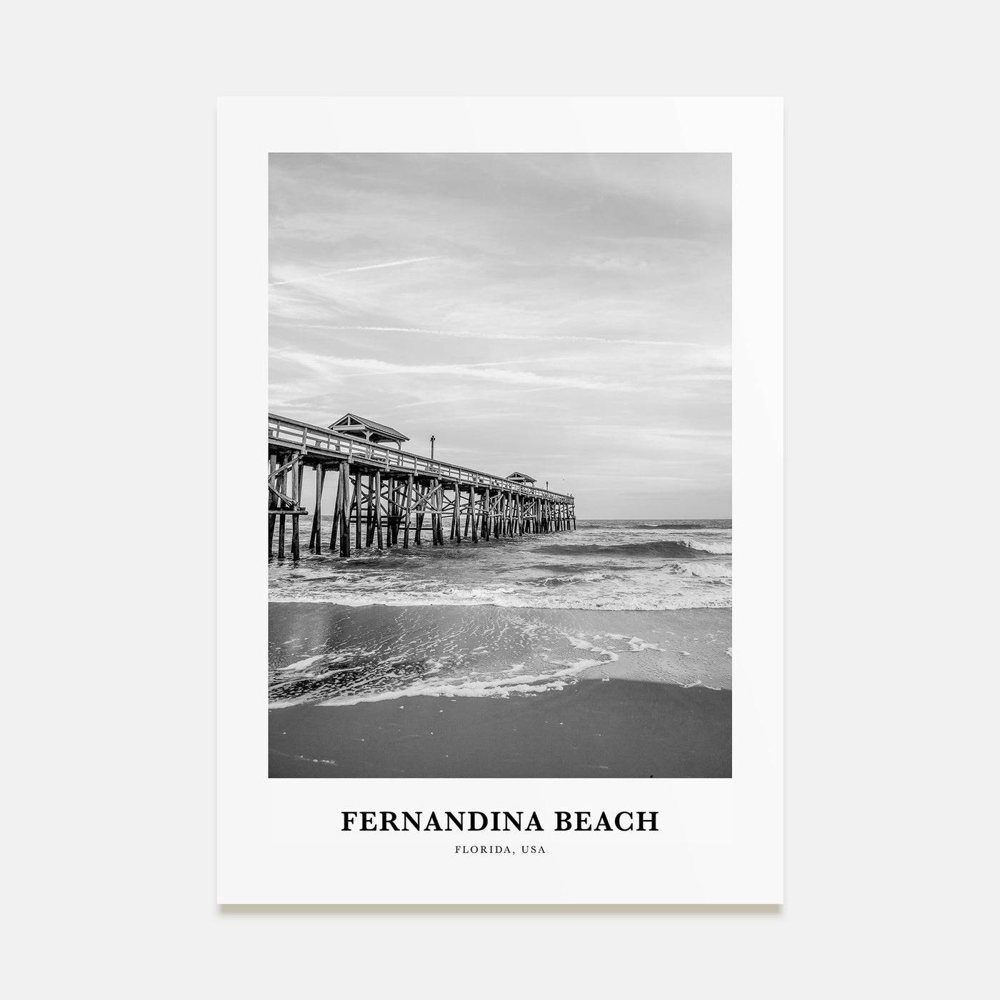 Fernandina Beach Portrait B&W Poster
