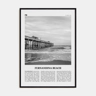 Fernandina Beach Travel B&W Poster