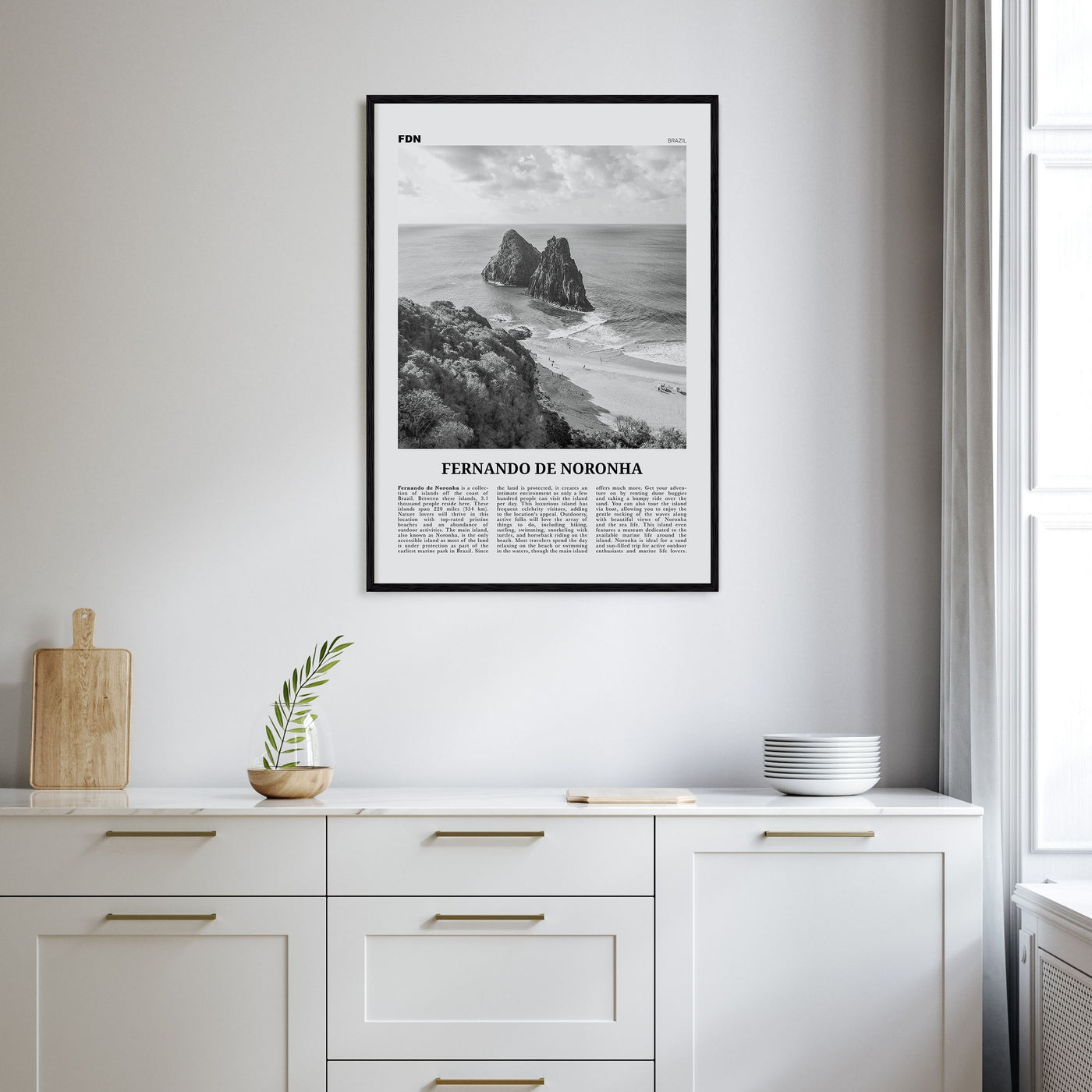 Fernando de Noronha Travel B&W Poster