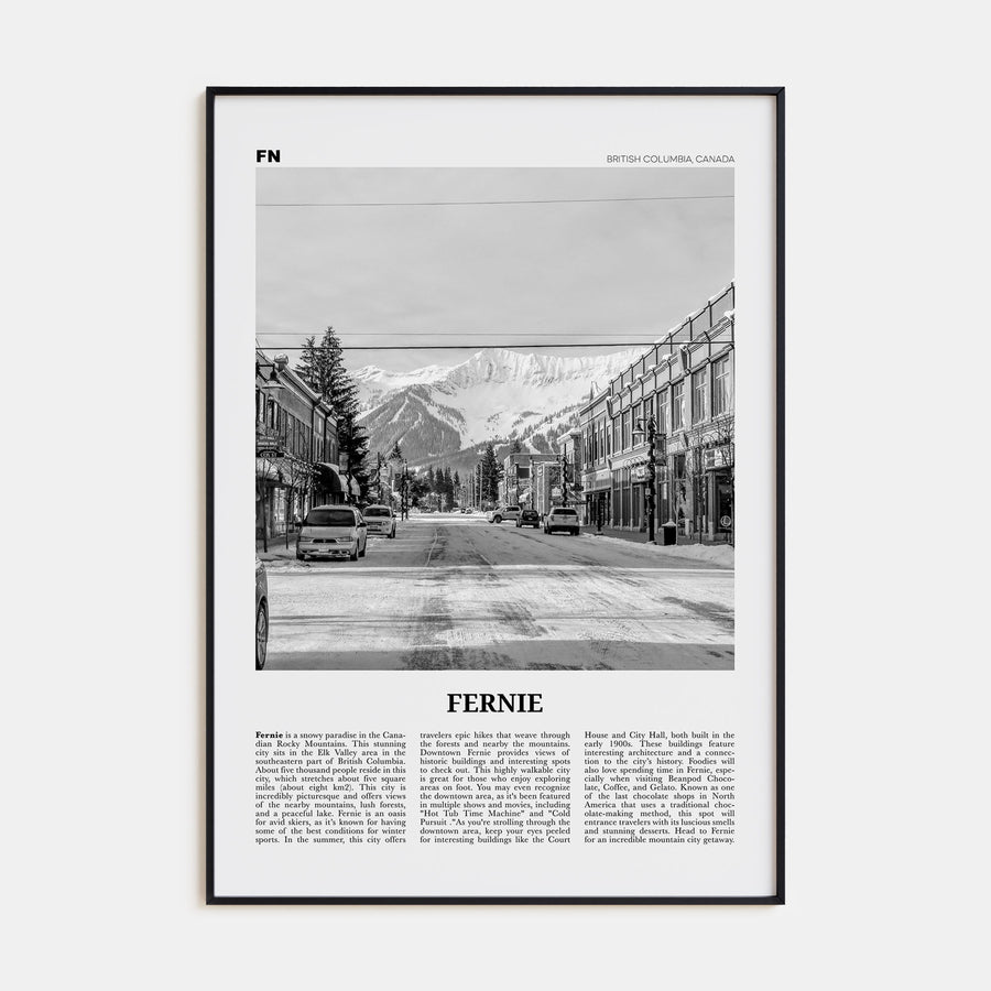 Fernie Travel B&W Poster