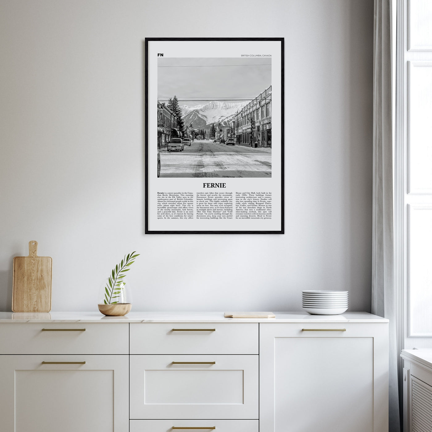 Fernie Travel B&W Poster