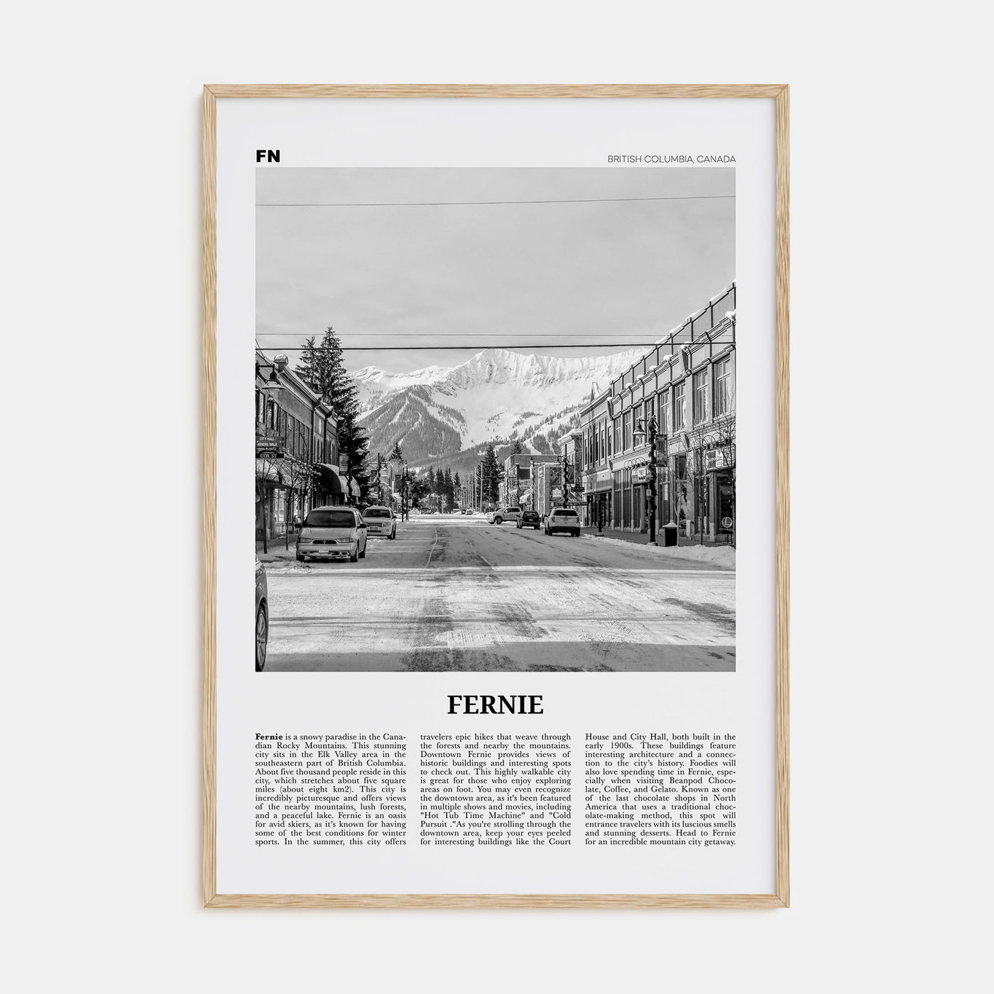 Fernie Travel B&W Poster