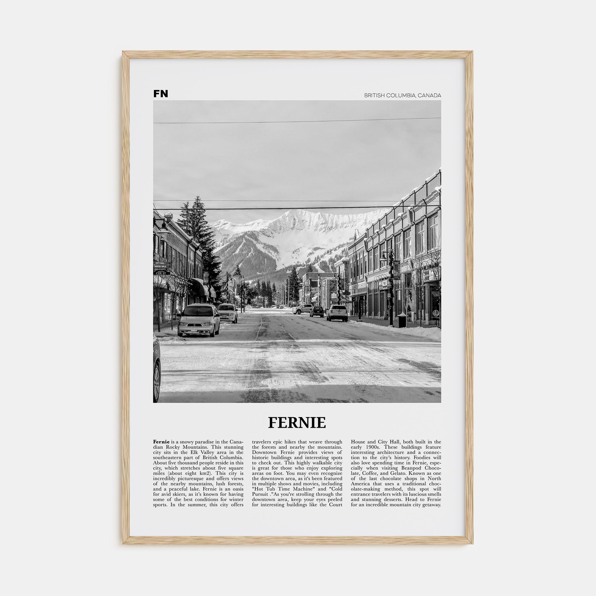 Fernie Travel B&W Poster