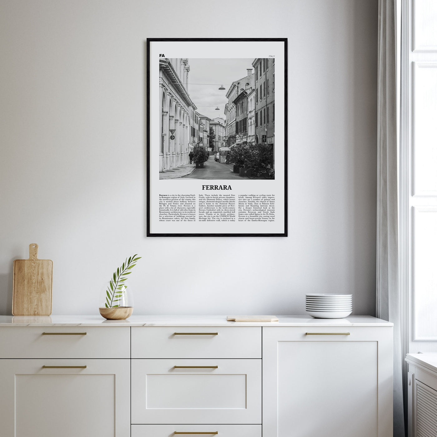 Ferrara Travel B&W Poster