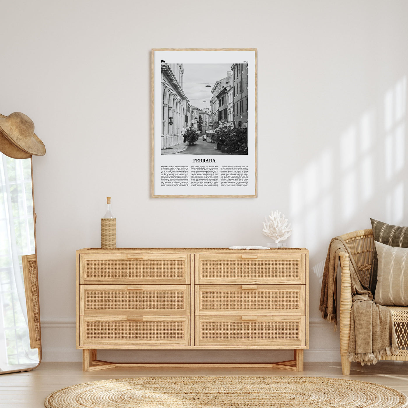 Ferrara Travel B&W Poster