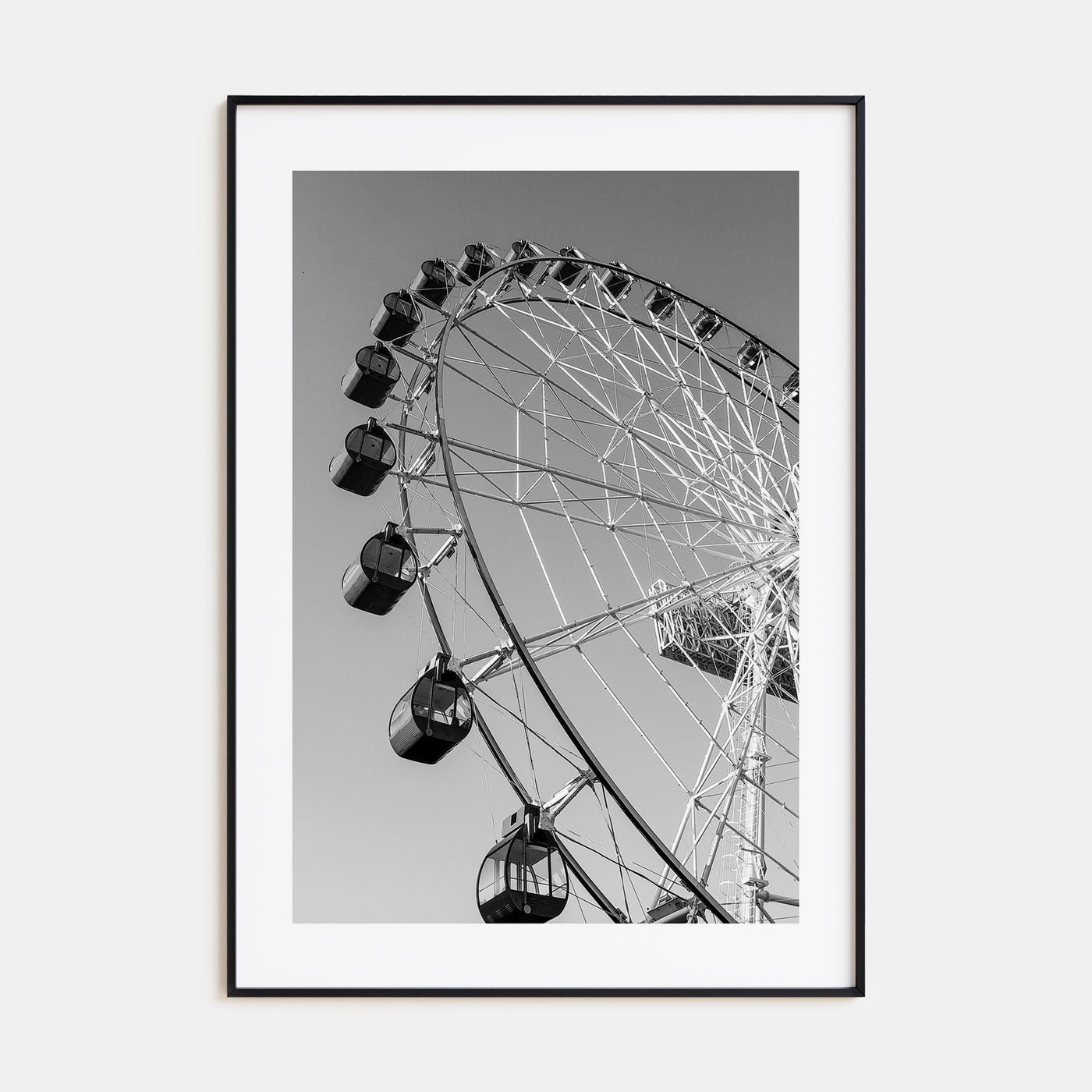 Ferris Wheel Photo B&W Poster
