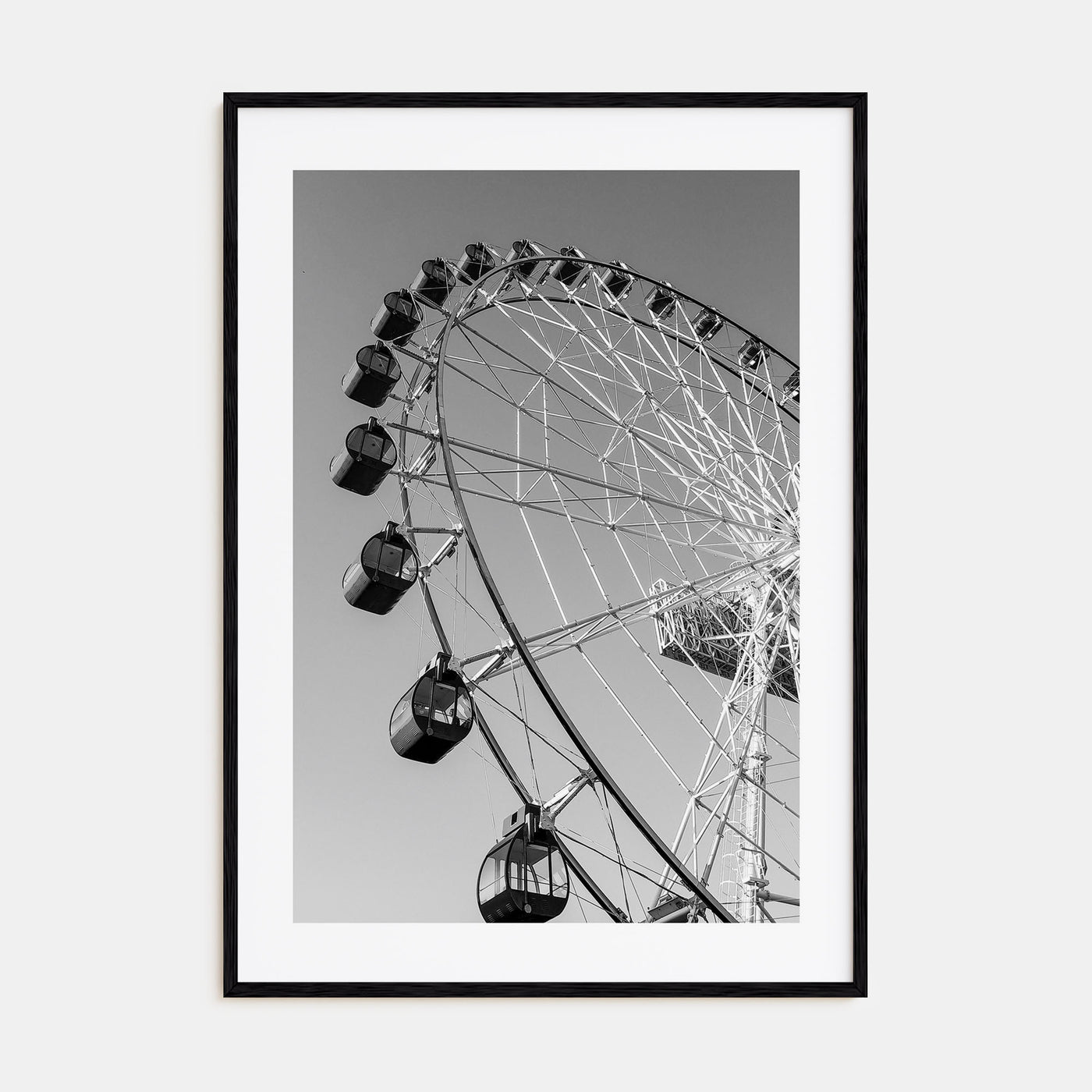 Ferris Wheel Photo B&W Poster