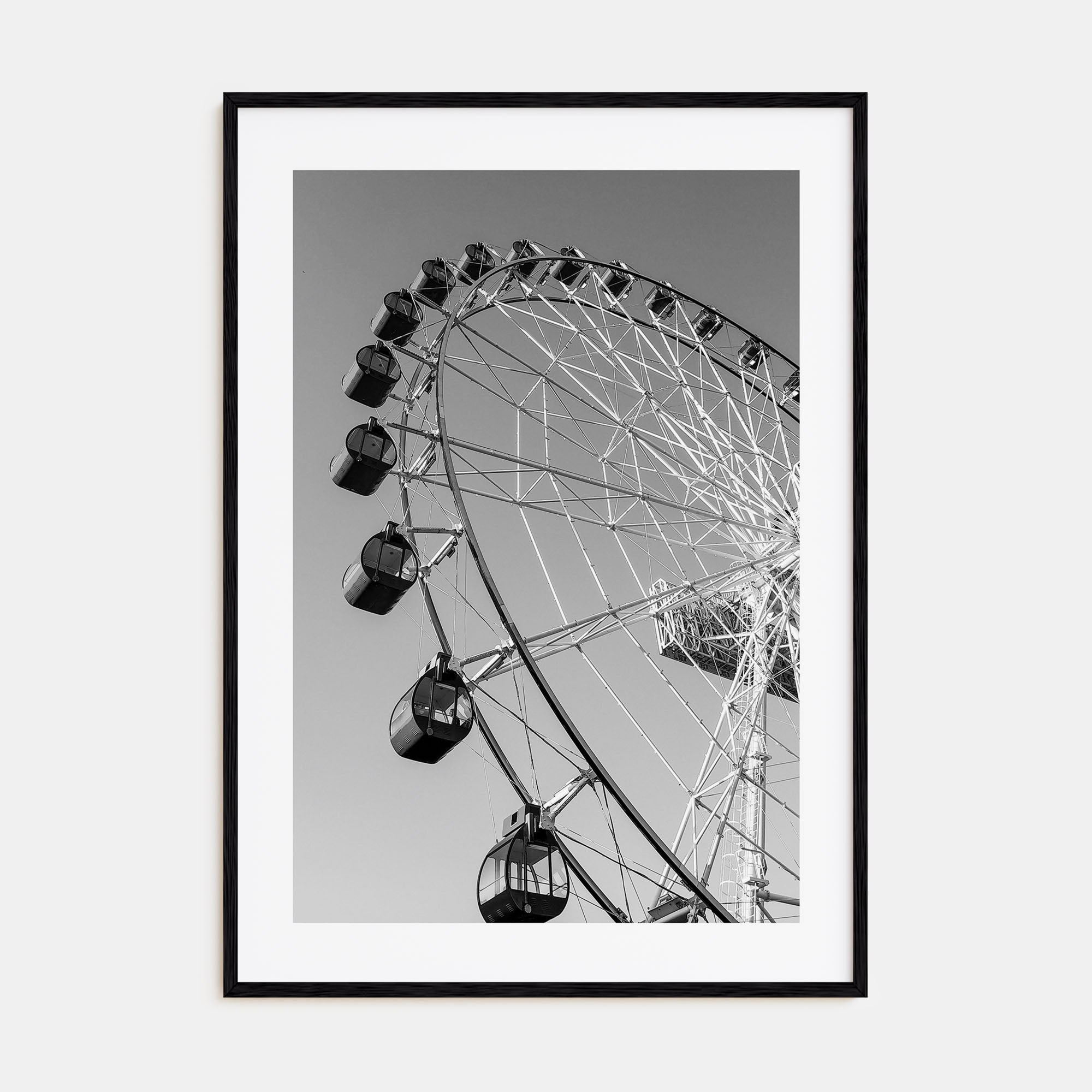 Ferris Wheel Photo B&W Poster