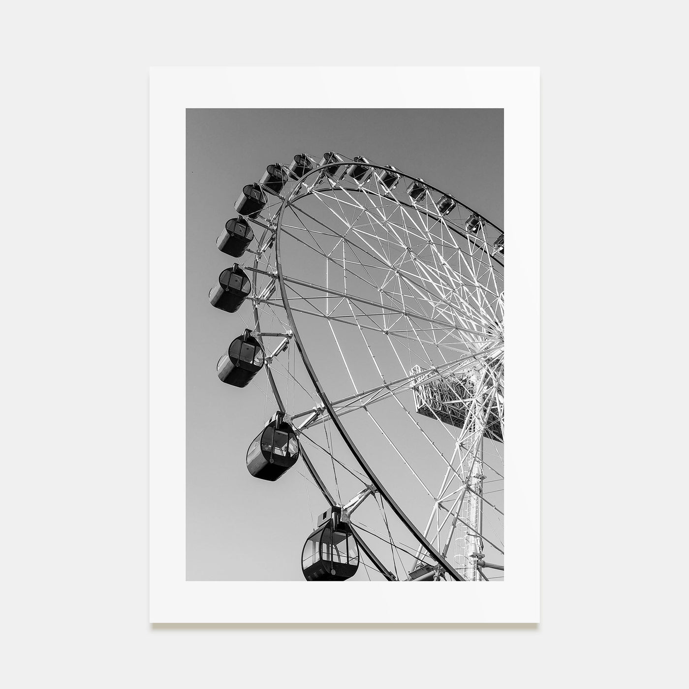 Ferris Wheel Photo B&W Poster