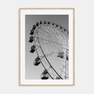 Ferris Wheel Photo B&W Poster