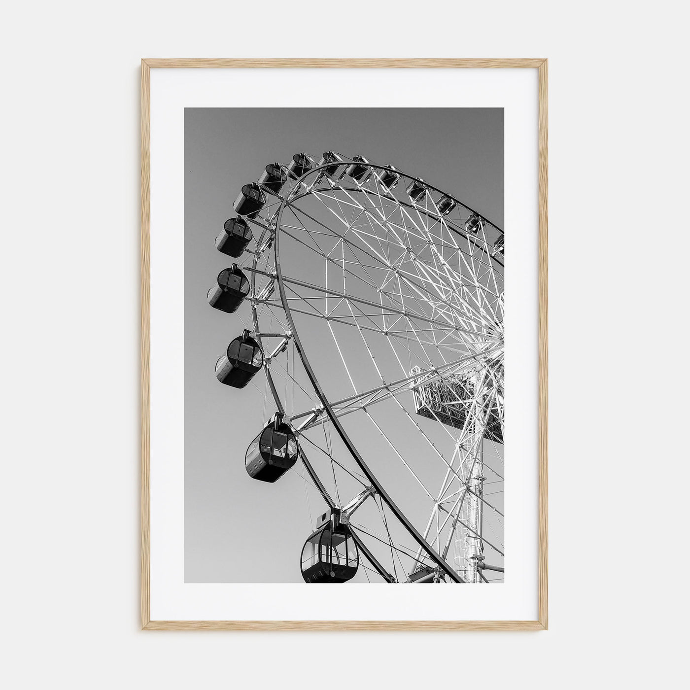 Ferris Wheel Photo B&W Poster
