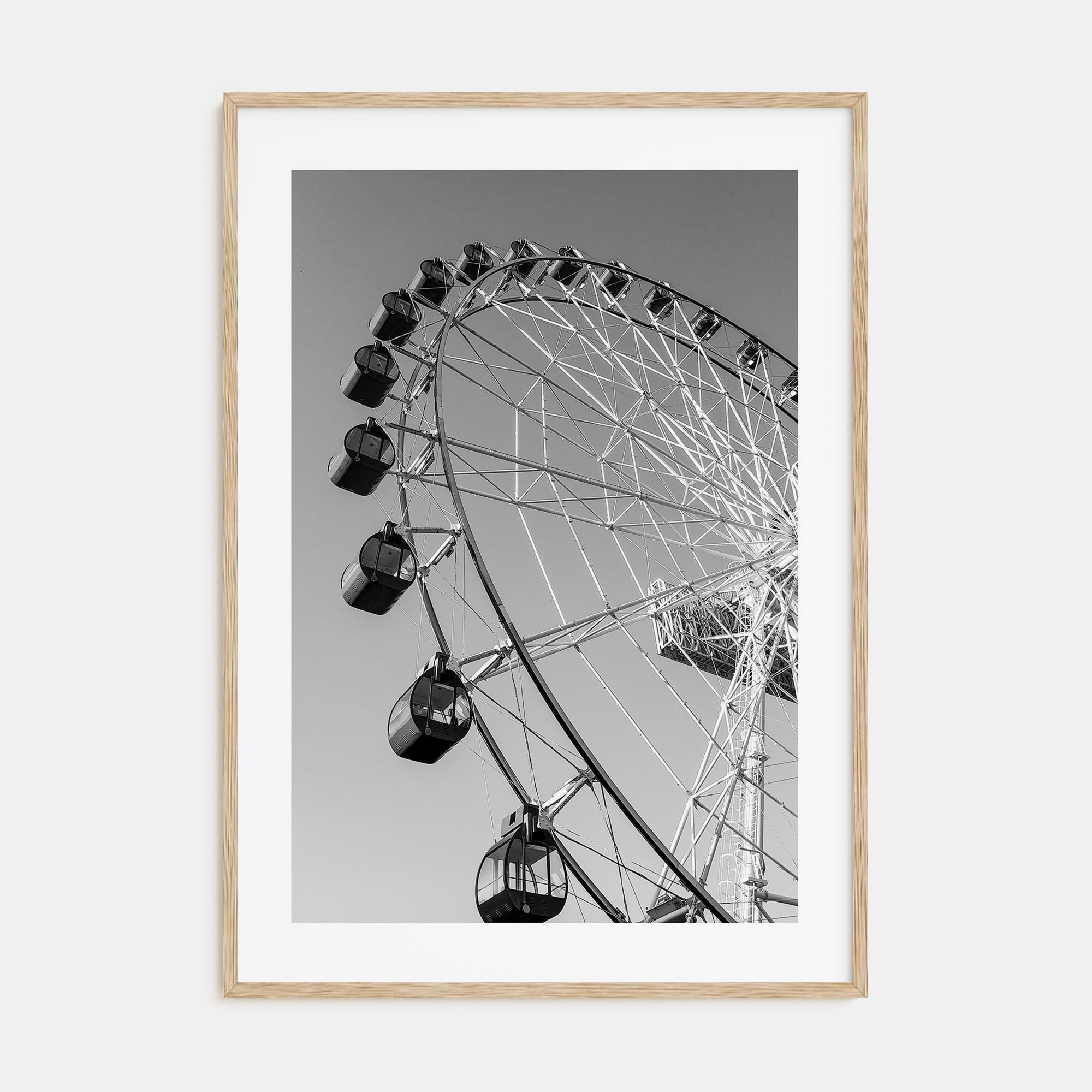 Ferris Wheel Photo B&W Poster