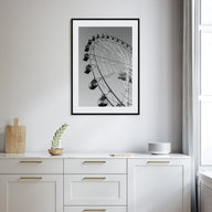 Ferris Wheel Photo B&W Poster