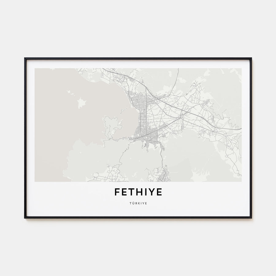 Fethiye Map Landscape Poster