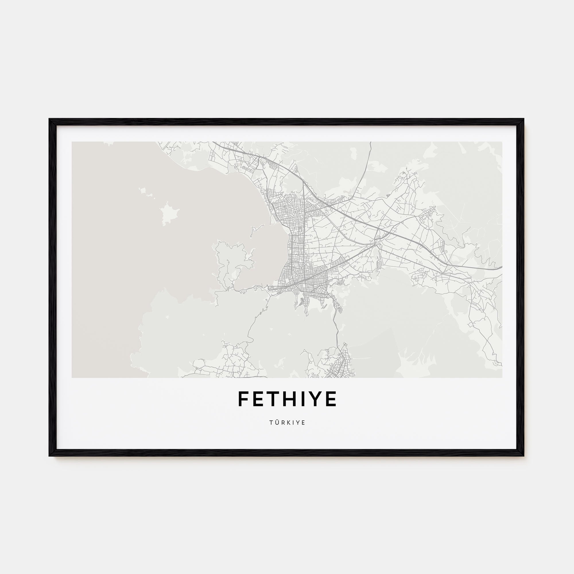 Fethiye Map Landscape Poster