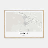 Fethiye Map Landscape Poster