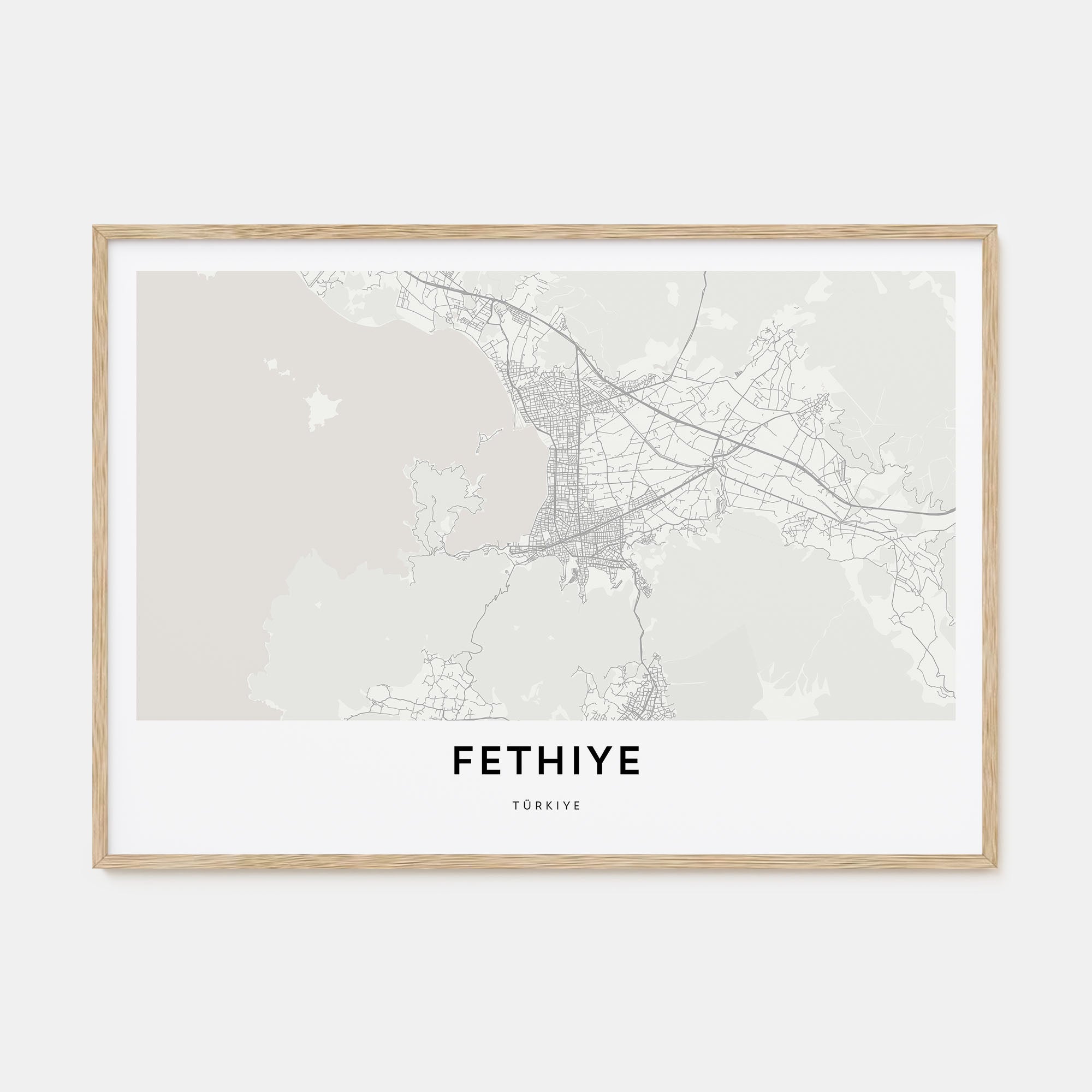 Fethiye Map Landscape Poster