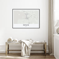 Fethiye Map Landscape Poster