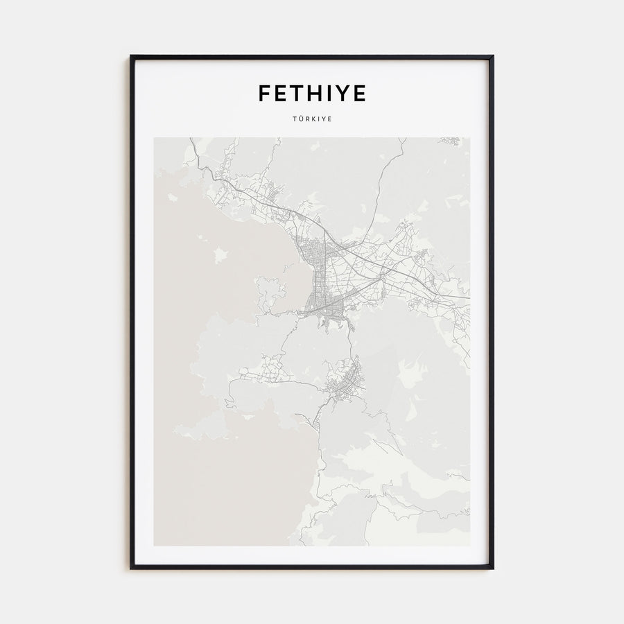Fethiye Map Portrait Poster