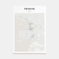 Fethiye Map Portrait Poster