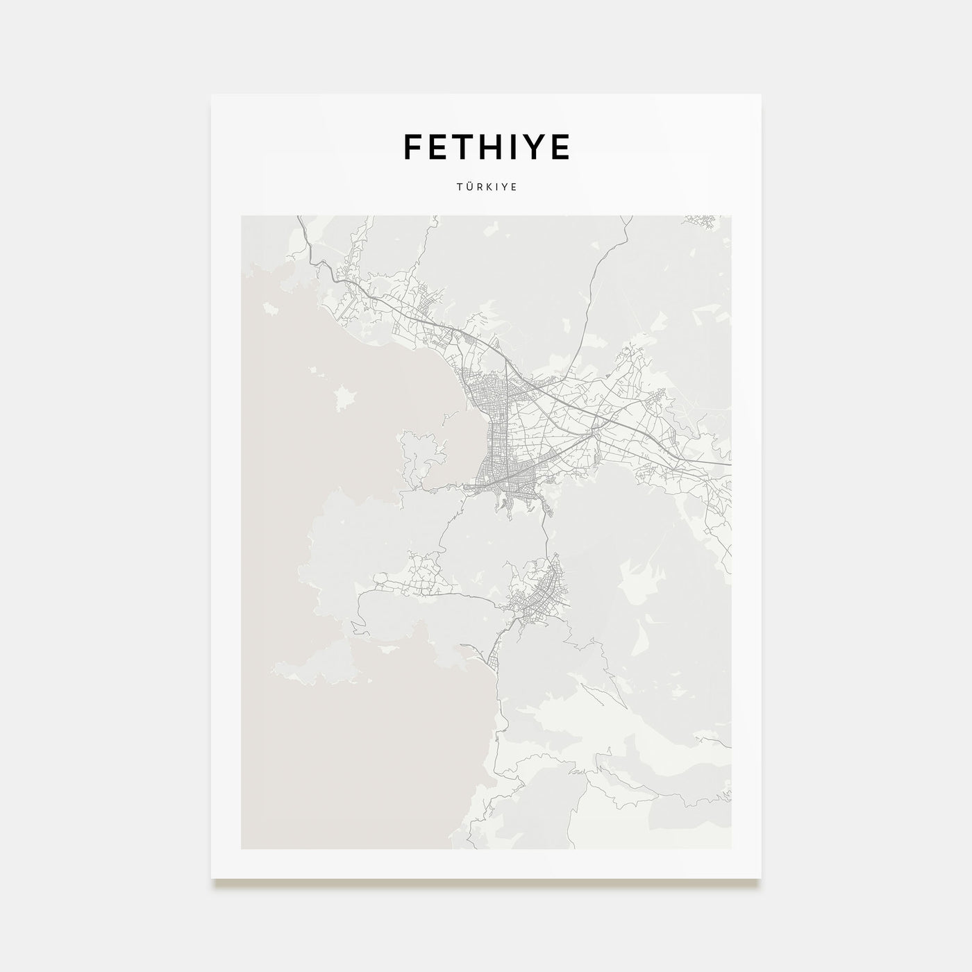 Fethiye Map Portrait Poster
