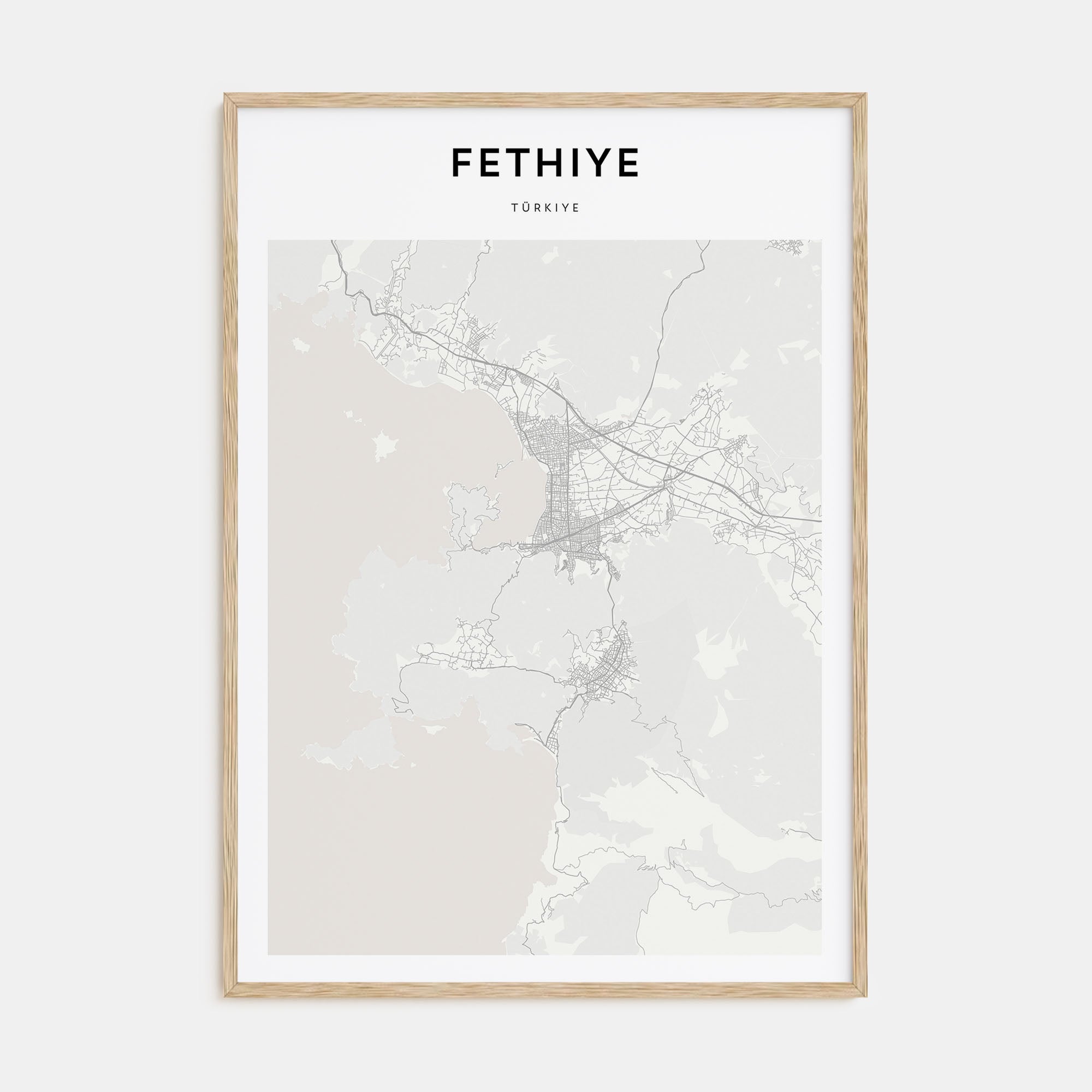 Fethiye Map Portrait Poster