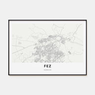 Fez Map Landscape Poster