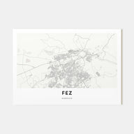 Fez Map Landscape Poster