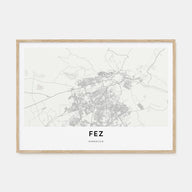 Fez Map Landscape Poster