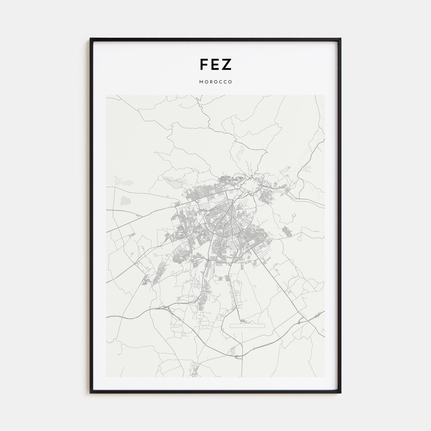 Fez Map Portrait Poster