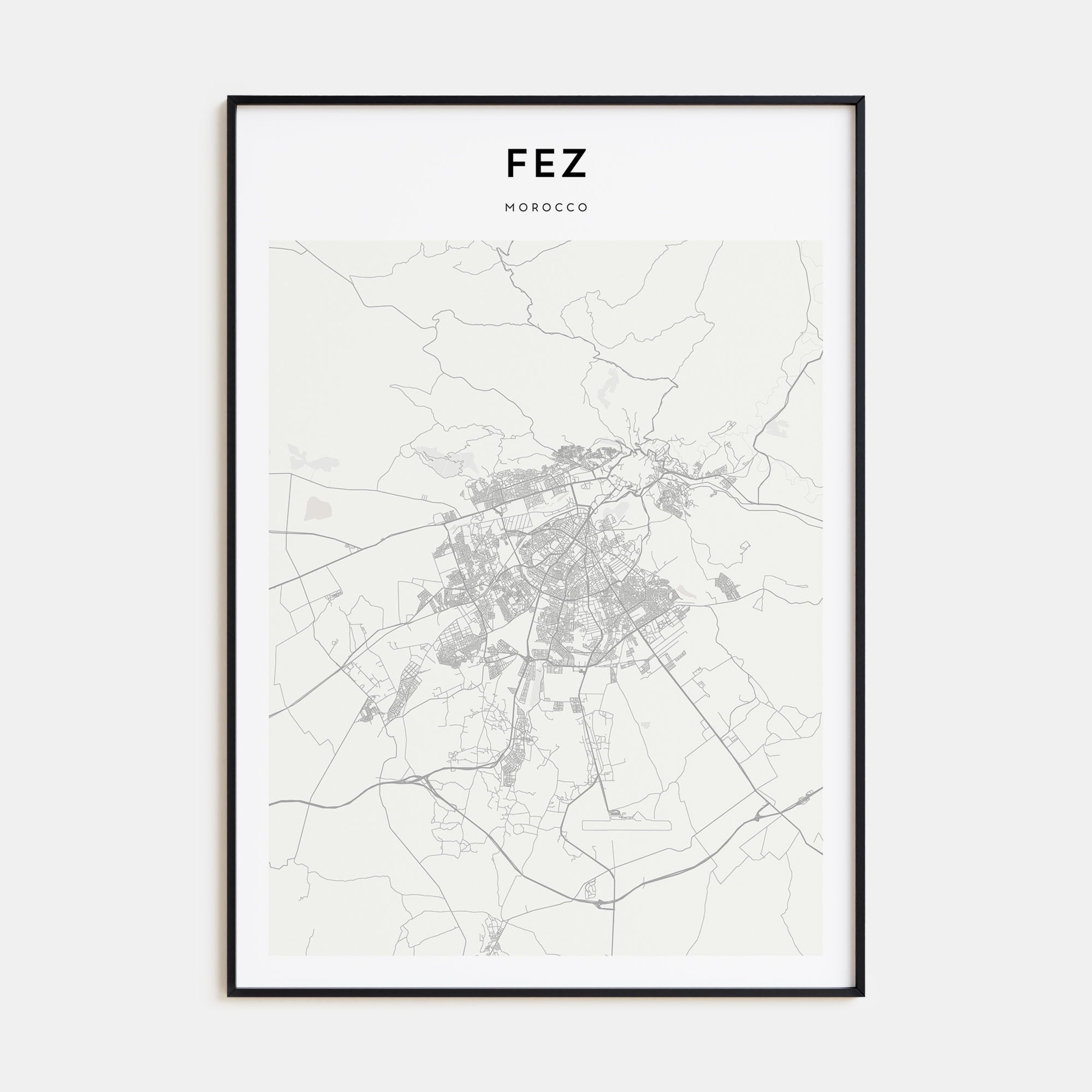 Fez Map Portrait Poster