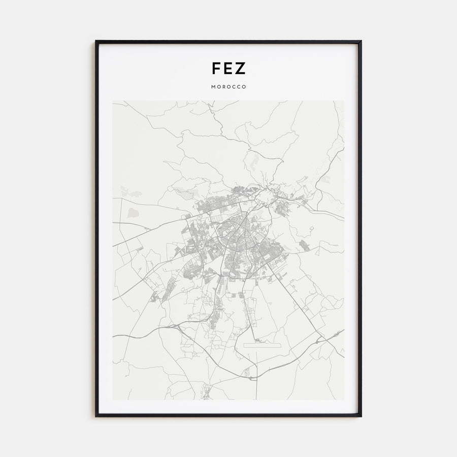 Fez Map Portrait Poster