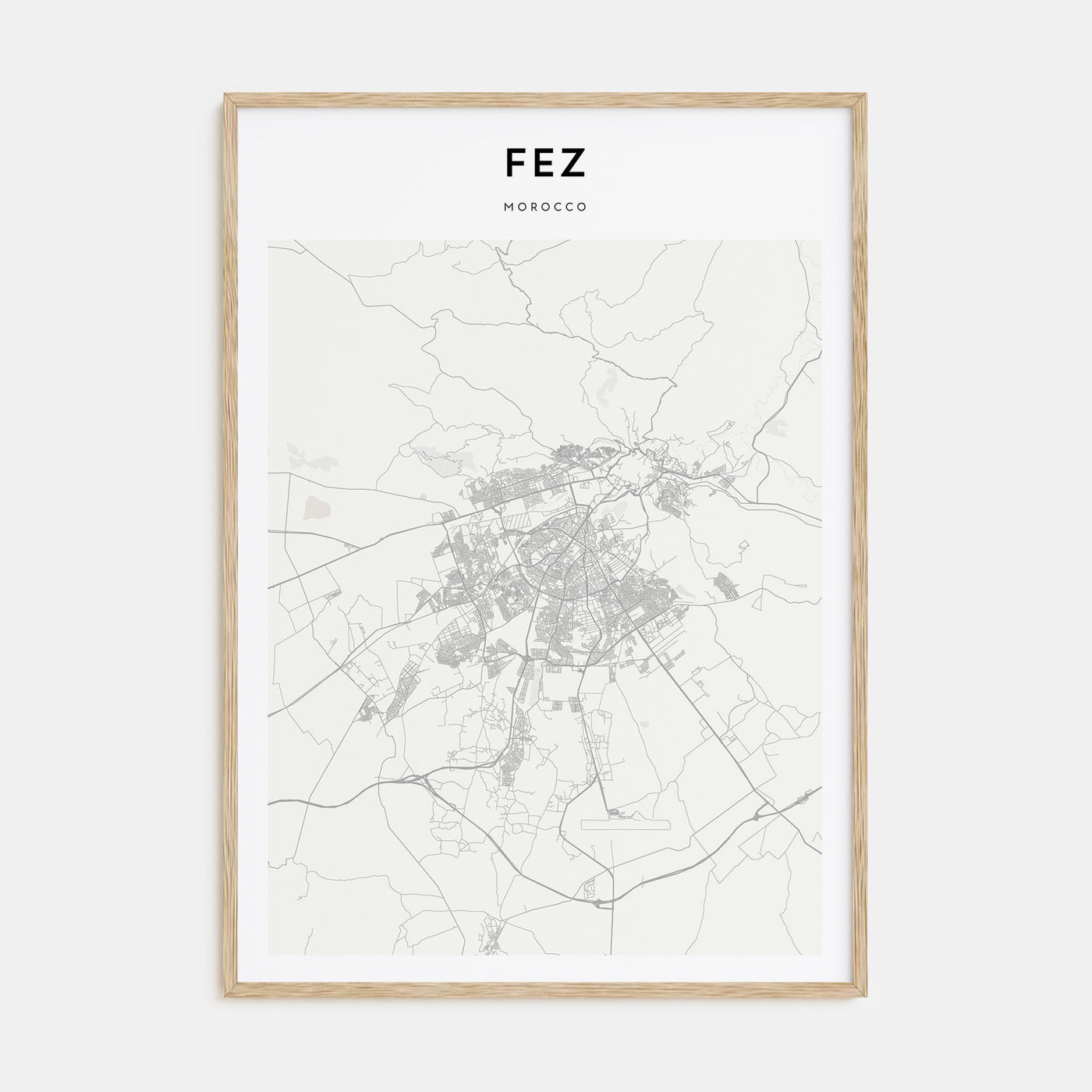 Fez Map Portrait Poster