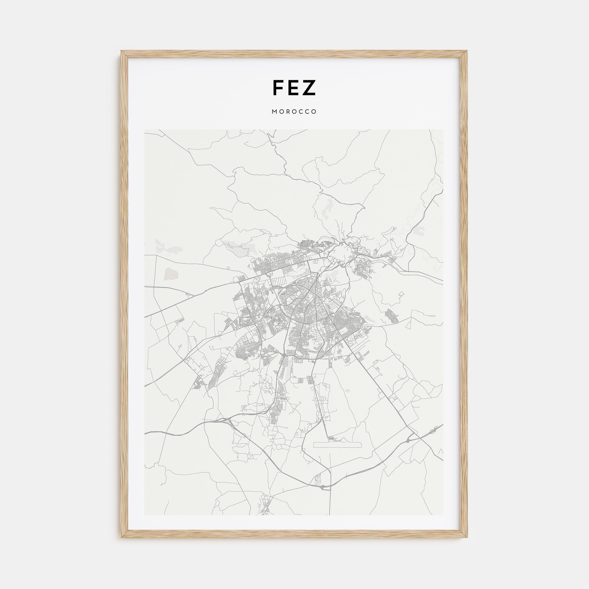 Fez Map Portrait Poster