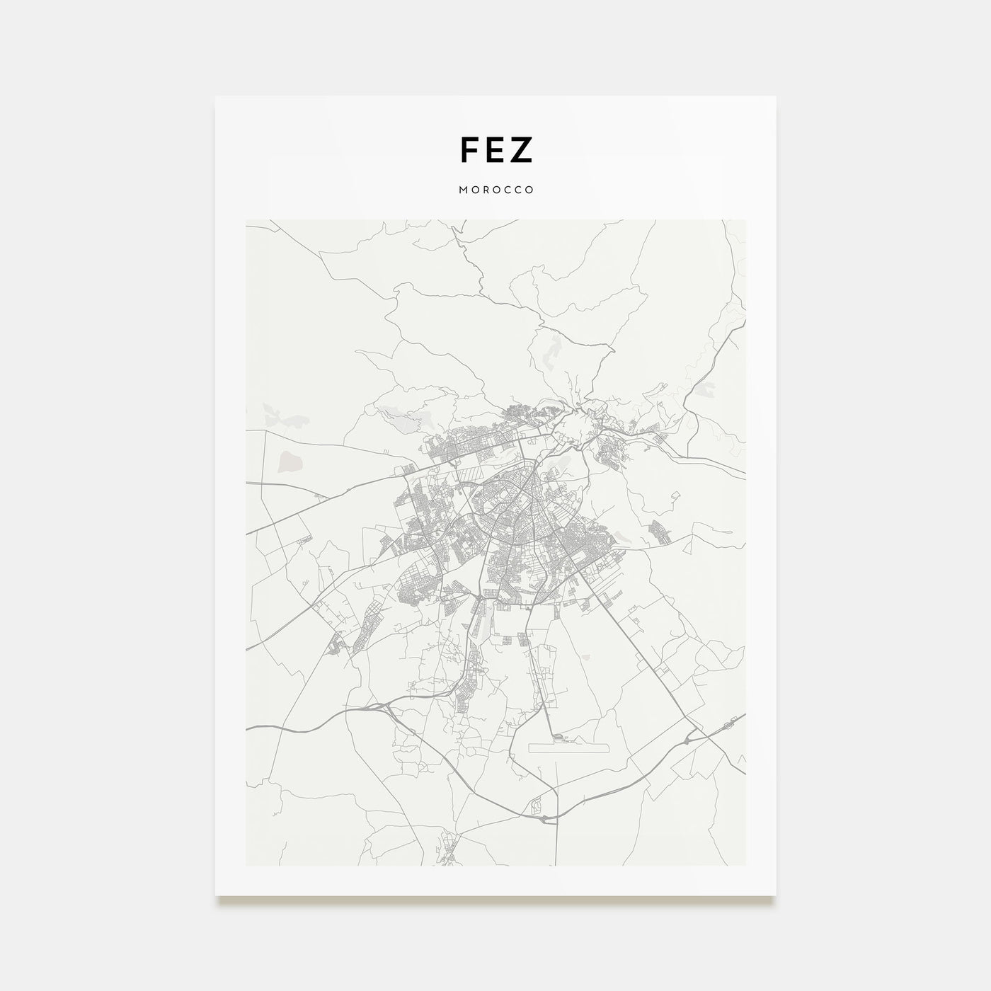 Fez Map Portrait Poster
