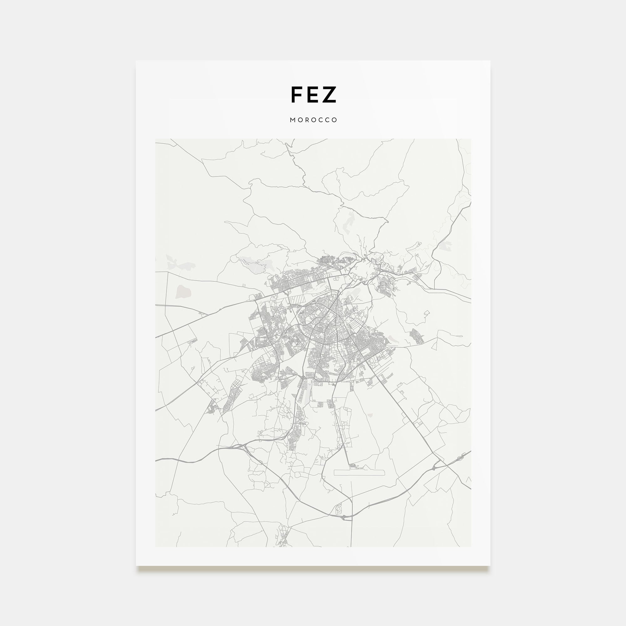 Fez Map Portrait Poster