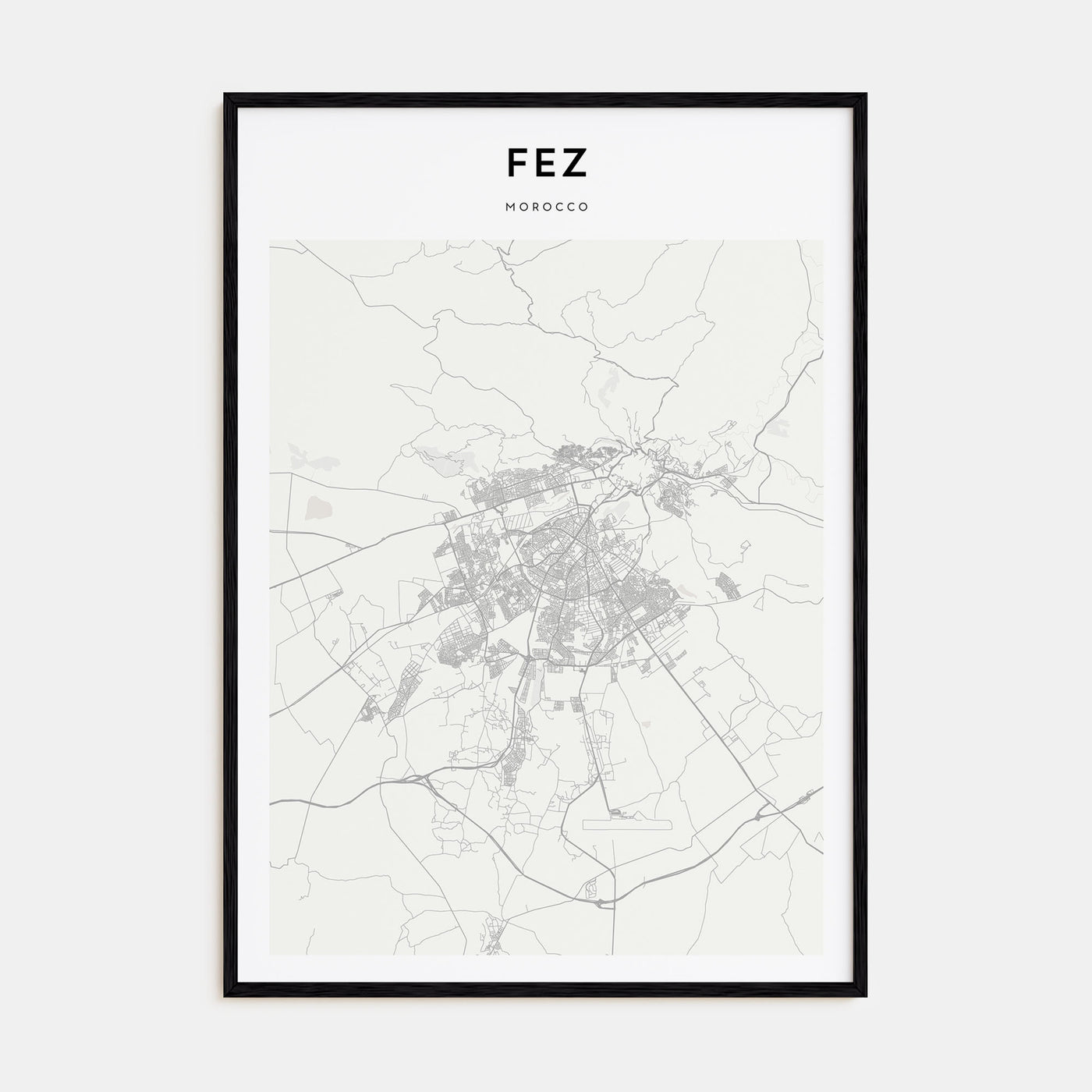 Fez Map Portrait Poster