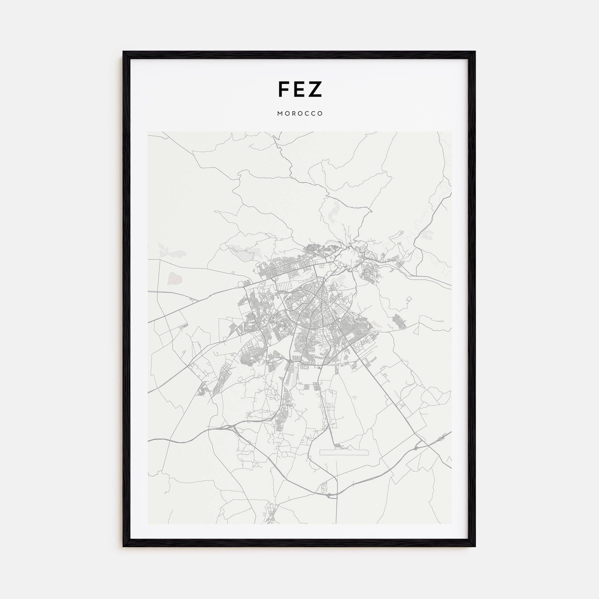 Fez Map Portrait Poster