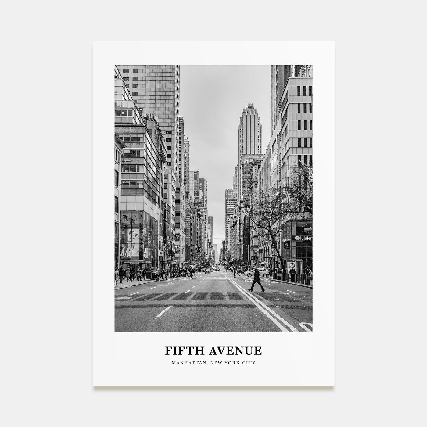 Fifth Avenue Portrait B&W Poster