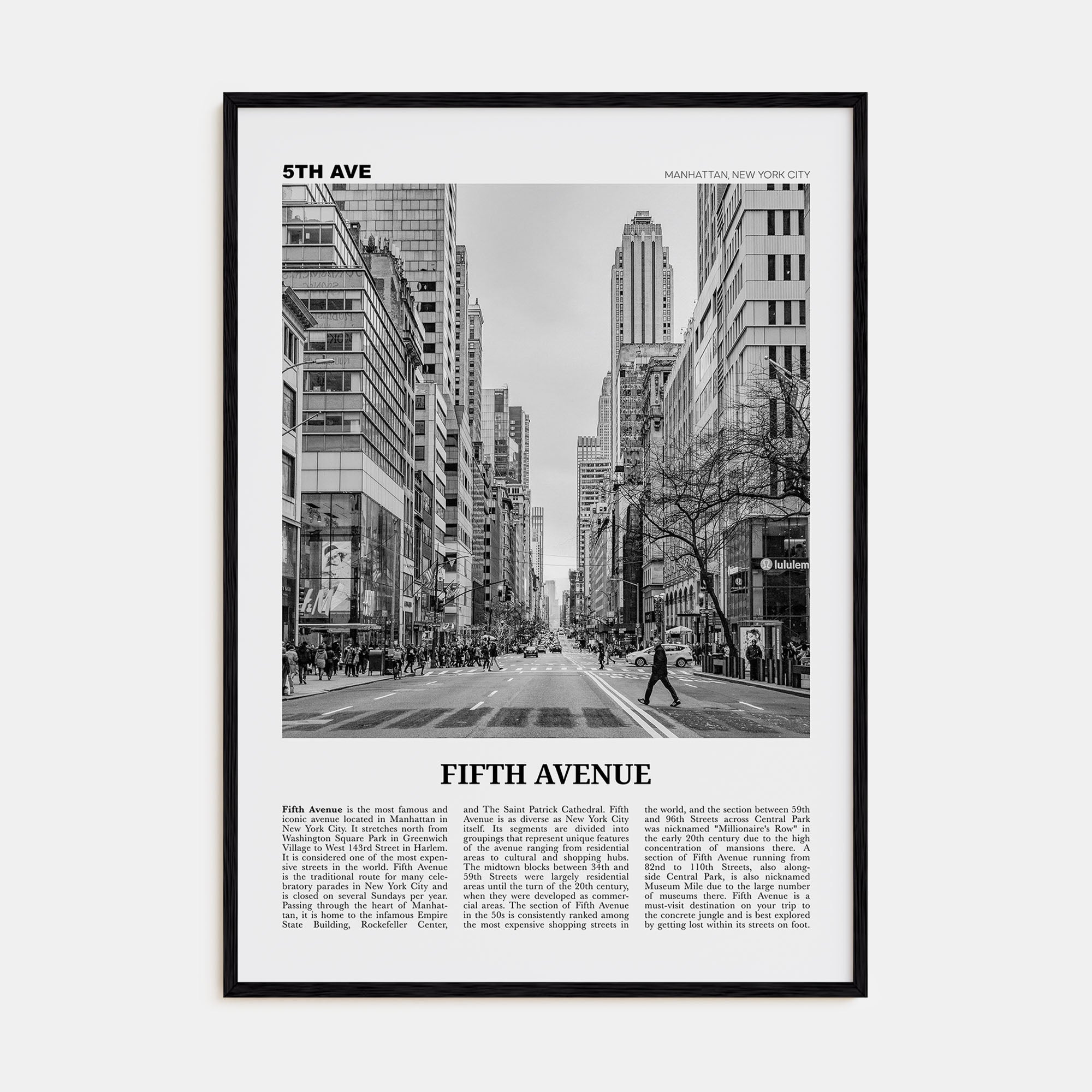Fifth Avenue Travel B&W Poster