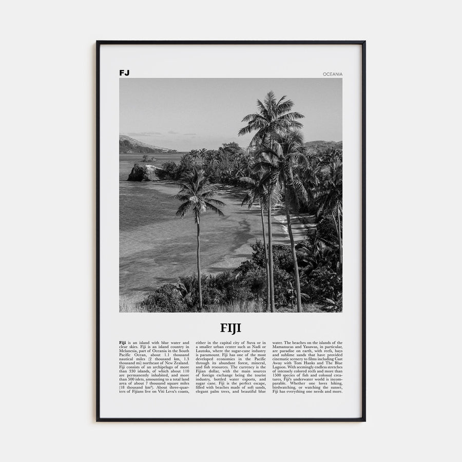 Fiji Travel B&W No 1 Poster